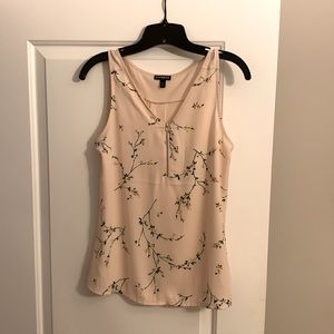 Express shell/tank in light pink with floral design - Size small